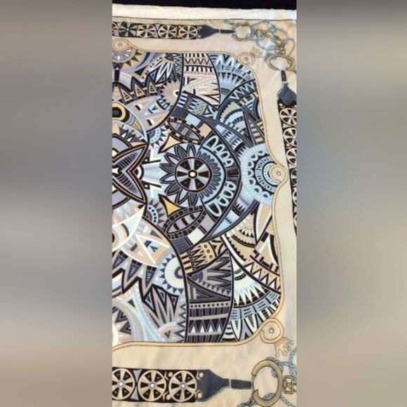 Vintage 💯 Silk Scarf Baoshidi Geometric Pattern - Picture 6 of 15